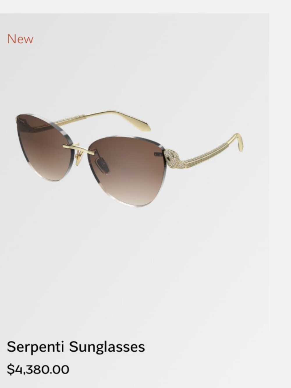 Bvlgari Bulgari Serpenti Sunglasses Rose Gold Brand New